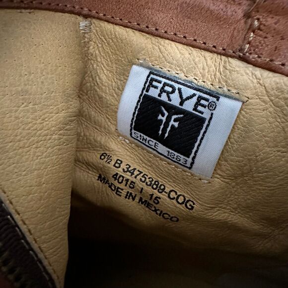 FRYE 4015 Ankle Boots Booties in Cognac Leather #3475389 - Picture 8 of 11